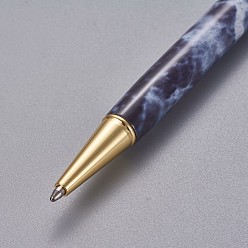 Prussian Blue Creative Empty Tube Ballpoint Pens, with Black Ink Pen Refill Inside, for DIY Glitter Epoxy Resin Crystal Ballpoint Pen Herbarium Pen Making, Golden, Prussian Blue, 140x10mm