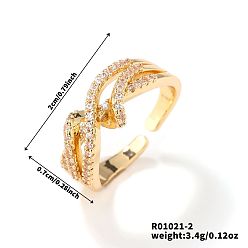 Другие Манжеты из латуни с микро паве кубический цирконий для женщин, золотые, 20x7 мм