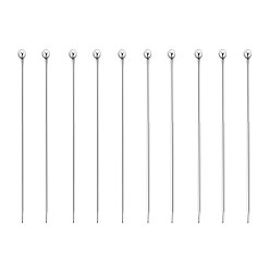 Silver 925 Sterling Silver Ball Head Pins, Silver Color Plated, 30x0.5mm, 20pcs/box