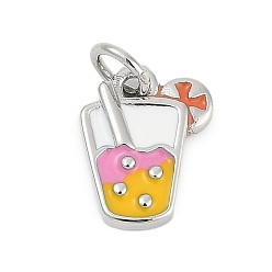 Платина Латунь эмаль прелести, с целью перехода в кольце, без кадмия и без свинца, долговечный, стойки покрытие, пить чары, платина, 12x9x2 мм, отверстие : 3 мм