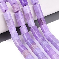 Medium Purple Dyed Natural White Jade Beads Strands, Column, Medium Purple, 8x8~10mm, Hole: 0.9~1.2mm, about 42~44pcs/strand, 14.37~15.35 inch(36.5~39cm)