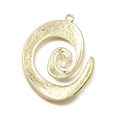Oro Colgantes de la aleación, dijes con forma helicoidal, dorado, 40x31x2.5 mm, agujero: 2 mm