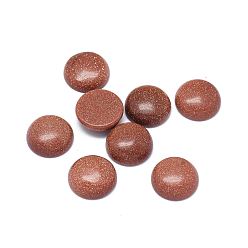 Камень с Пылевым Золотом Синтетические голдстоуновские кабошоны, полукруглый, 10x4~5 мм