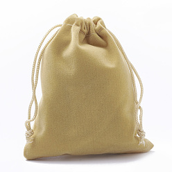 Goldenrod Rectangle Velvet Pouches, Gift Bags, Goldenrod, 9x7cm