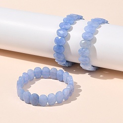 Васильковый Овальные браслеты из натурального малайзийского нефрита с бусинами, васильковый, внутренний диаметр: 2-3/8 дюйм (6 см)