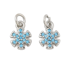 Платина Латунные микро проложить кубического циркония подвески, без кадмия, без никеля и без свинца, прелести снежинки, с целью перехода в кольце, платина, 9.5x6.5x2 мм, отверстие : 2.5 мм