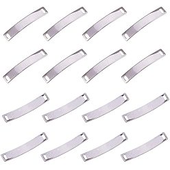 Нержавеющая Сталь Цвет Закругленный прямоугольник 304 из нержавеющей стали пустым тег ссылки, цвет нержавеющей стали, 38.5x7x1 мм, отверстия: 4x4 мм, 20 шт / коробка