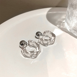 Прозрачный Акриловые пуссеты, c-образный, платина, прозрачные, 30 мм