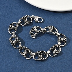 Античное Серебро 304 браслеты-цепочки из нержавеющей стали для мужчин и женщин, песочные часы, античное серебро, 8-1/2 дюйм (21.6 см)