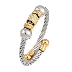 Золотой & Цвет Нержавеющей Стали Ионное покрытие (ip) 304 браслеты из нержавеющей стали для женщин, твист, золотые и нержавеющая сталь цвет, внутренний диаметр: 2-1/4 дюйм (5.6 см)