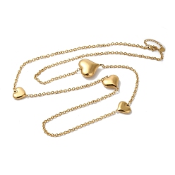 Настоящее золото 18K Ожерелья из нержавеющей стали в форме сердца для женщин, реальный 18 k позолоченный, 24.21 дюйм (61.5 см)