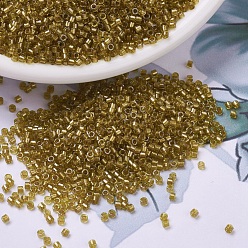 (DB0909) Sparkling Honey Beige Lined Chartreuse MIYUKI Delica Beads, Cylinder, Japanese Seed Beads, 11/0, (DB0909) Sparkling Honey Beige Lined Chartreuse, 1.3x1.6mm, Hole: 0.8mm, about 2000pcs/bottle, 10g/bottle