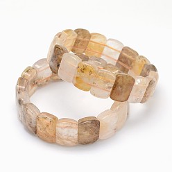 Quarz Natürliche Quarz-Stretch-Armbänder, Rechteck, 2 Zoll (5.2 cm)