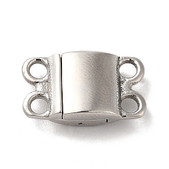 Нержавеющая Сталь Цвет Не тускнеет 304 многожильные магнитные застежки-слайдеры из нержавеющей стали, 2 нитей, 4-луночное, прямоугольные, цвет нержавеющей стали, 10.5x19x6 мм, отверстие : 2.5 мм