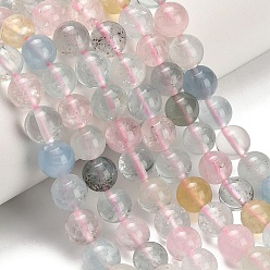 Морганит Природные морганит нитей бисера, круглые, класс АА, 6 мм, отверстие : 0.6 мм, около 69~70 шт / нитка, 15.75~15.94'' (40~40.5 см)