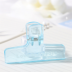 Темно-Голубой Прозрачные пластиковые зажимы бульдога, шарнирный зажим, школьные офисные принадлежности, глубокое синее небо, 47x74 мм