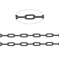 Черный 304 цепи из нержавеющей стали, пайки, с катушкой, электрофорез черный, 3x1~1.3x0.3 мм, около 65.61 футов (20 м) / рулон