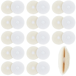 Белый 30 пара хлопковых подстилок для одеял с пряжкой против задирания, плоско-круглые, белые, 45x6 мм