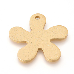 Золотистый Экологичные алюминиевые подвески, подвески для лазерной резки, цветок, золотые, 37x38.5x2~2.5 мм, отверстие : 3 мм