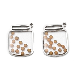 Bottle Pendentifs en acier inoxydable, couleur inox, charmes de bouteille, 304mm, Trou: 20x14.5x2.5mm