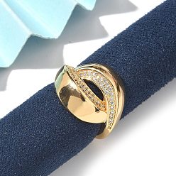 Настоящее золото 18K Кольца-манжеты с микропаве из латуни и прозрачными кубическими цирконами для женщин, без кадмия, без никеля и без свинца, арка, реальный 18 k позолоченный, регулируемый