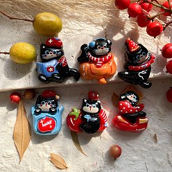 (52) Непрозрачная лаванда Непрозрачные кабошоны из смолы, форма кошки, разноцветные, 24.5~25.5x19~23x8.5~9 мм