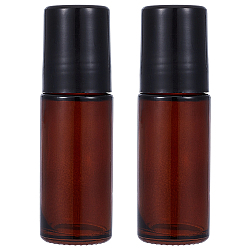 Кокосово-Коричневый Стеклянные бутылки с роликовыми шариками, бутылка эфирного масла, с пластиковыми крышками, колонка, кокосового коричневый, 3.8x10 см, емкость: 30 мл (1.01 жидких унций)