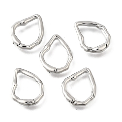 Платина Латунные кольца пружинные неровности, стойки покрытие, прочное покрытие, без кадмия и без свинца, платина, 17x14x3.5 мм