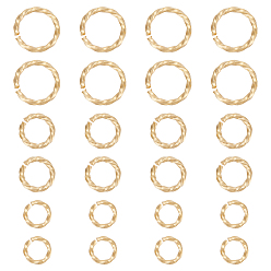 Золотой 60 шт. 3 размеры 304 открытые соединительные кольца из нержавеющей стали, для плетения кольчуги, витых круглых, золотые, 6~10x1~1.3 мм, внутренний диаметр: 4~8 мм, 20шт / размер