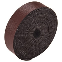 Coffee Micro Fiber Imitation Leather Cord, Flat Braided Leather Cord, for Bracelet & Necklace Making, Coffee, 15x1.5mm, about 2m/strand