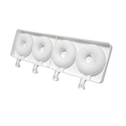 Donut Пищевые силиконовые формы для мороженого своими руками, производитель льда, 4 полости, пончик, 353x133x20 мм