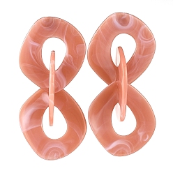 Розово-Коричневый Акриловые болтаться серьги стержня, с 304 выводами из нержавеющей стали и ушными гайками, розово-коричневый, 97 мм, штифты : 0.6 мм