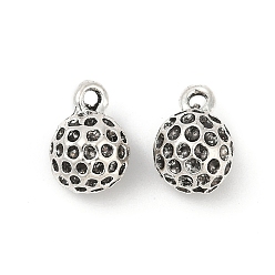 Античное Серебро Сплавочные подвески тибетского стиля, без кадмия и без свинца, круглые подвески, античное серебро, 13.5x9x9.5 мм, отверстие : 1.8 мм