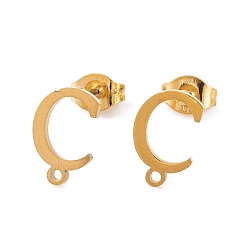 Letter C Ионное покрытие (ip) 304 серьги-гвоздики из нержавеющей стали, для женщин, буква С, 11.5x7.5 мм, отверстие : 1 мм, штифты : 0.7 мм