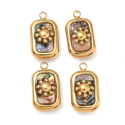 Солнце 304 из нержавеющей стали подвески оболочки, прямоугольный шарм, солнце, 18x10x5~5.5 мм, отверстие : 1.8 мм