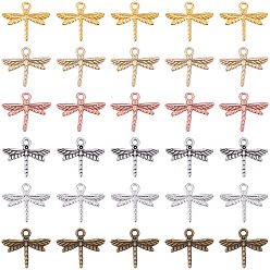 (52) Непрозрачная лаванда 120 шт 6 цвета подвески из цинкового сплава в тибетском стиле, стрекоза, разноцветные, 16x19.5x2 мм, отверстие : 1.6~1.8 мм, 20 шт / цвет