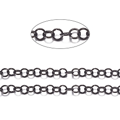Черный 304 из нержавеющей стали цепи Роло, с катушкой, для изготовления ювелирных изделий, несварные, ионное покрытие (ip), электрофорез черный, 5x0.8 мм, около 32.8 футов (10 м) / рулон
