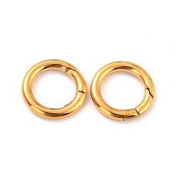 Real 18K Gold Plated 304 Stainless Steel Spring Gate Rings, O Rings, Ring, Real 18K Gold Plated, 6 Gauge, 24x4mm, Inner Diameter: 16mm