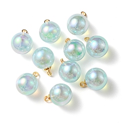 Нектар 10 акриловые подвески с УФ-покрытием, с легкими золотыми тонами латуни, круглый шарм, нектар, 13.5x9.5 мм, отверстие : 1.6 мм