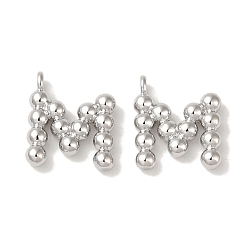 Платина Латунные подвески, без кадмия, без никеля и без свинца, письмо амулеты, платина, 12x10x2 мм, отверстие : 1 мм