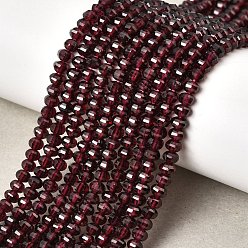 Гранат Гранат природный бисер нитей, фонарь, граненые, 4x3 мм, отверстие : 0.8 мм, около 138 шт / нитка, 15.28''~15.47'' (38.8~39.3 см)