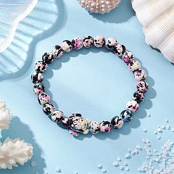 Черный Синтетические бирюзовые браслеты с бусинами для женщин и мужчин, черепаха, чёрные, внутренний диаметр: 2-1/8 дюйм (5.5 см)