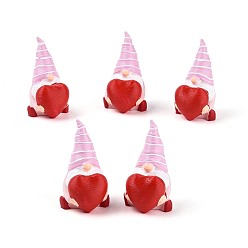 Красный Рождественская миниатюрная имитация смолы, гном с сердцем, для кукольных аксессуаров, притворяющихся опорными украшениями, красные, 29~29.5x17~17.5x17.5~18 мм