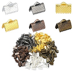 (52) Непрозрачная лаванда Железо лента обжима концов, разноцветные, 10x7 мм, отверстие : 2 мм, 40 шт / цвет