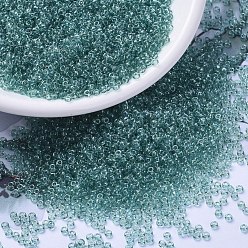 (RR2445) Transparent Sea Foam Luster MIYUKI Round Rocailles Beads, Japanese Seed Beads, (RR2445) Transparent Sea Foam Luster, 11/0, 2x1.3mm, Hole: 0.8mm, about 1100pcs/bottle, 10g/bottle