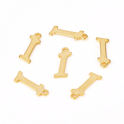 Letter I 201 подвески из нержавеющей стали, лазерная резка, буквы, золотые, letter.i: 14x5x1.2 мм, отверстие : 1 мм