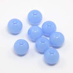 Светло-Голубой Имитации акриловых шариков желе, круглые, Небесно-голубой, 10 мм, Отверстие : 2 мм , около 938 шт / 500 г