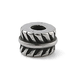 Античное Серебро 316 бусины из хирургической нержавеющей стали, колонка, античное серебро, 5.5x3.5 мм, отверстие : 1.8 мм