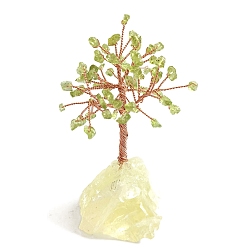 Перидот Натуральные скульптуры из перидота, украшения для выставки, для домашнего офисного стола, дерево, 20~55x110 мм