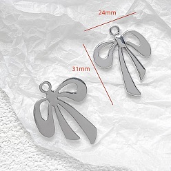 Bowknot Платинового сплава подвески, бантом, 24x31 мм